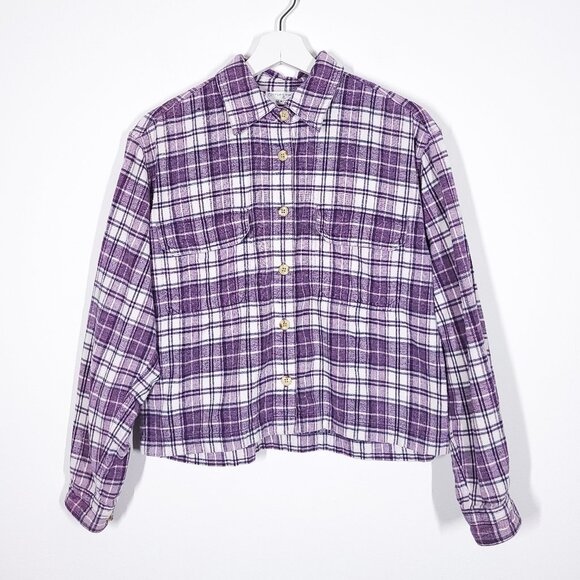 Vintage Purple Plaid Button Down Shirt - Picture 1 of 6